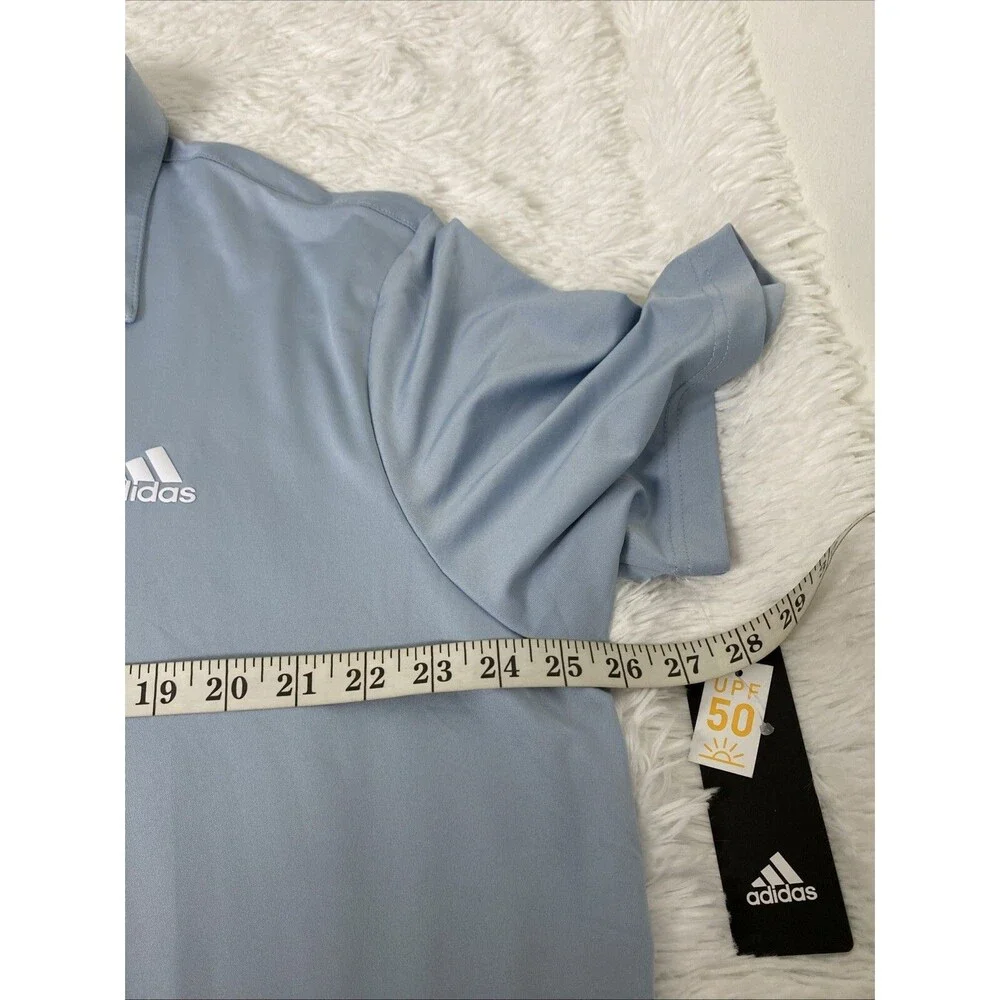Adidas Golf Polo Shirt Plus Size 2XL Blue Men's Dry Wicking UPF Sun Protection